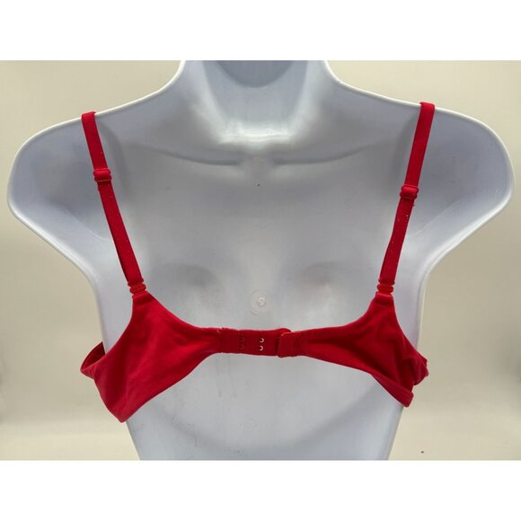 Victorias Secret Red Plunge Push-Up Bra Size 36B Sexy Lace Underwire Padded - Picture 6 of 7
